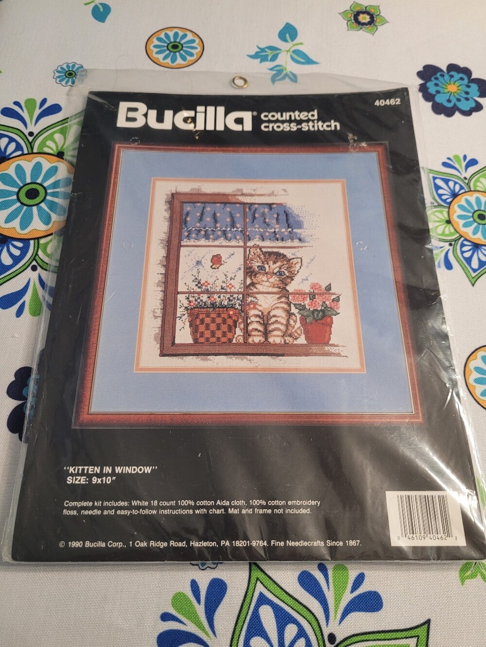 Bucilla Cross-Stitch Kit — " Kitten In A Window"